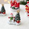 NUCHI Christmas Festival Mini Resin Tree and Santa House Ornaments