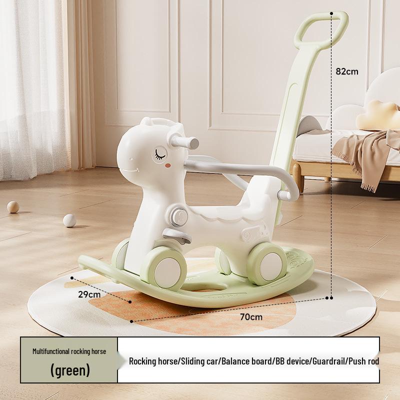 

Лошадка-качалка 2-в-1 для малышей и детей - Безопасная конструкция против падения