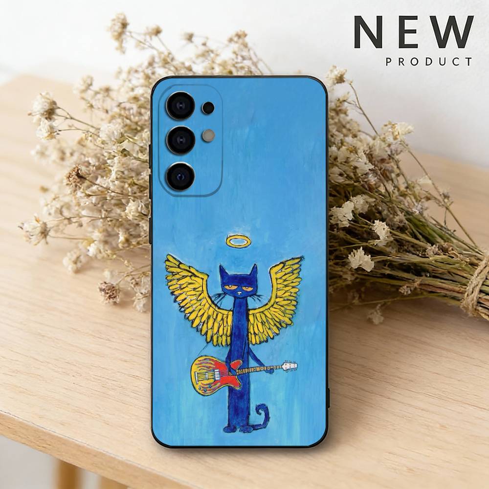 Крутой Милый Кот P-Пит Чехол Для Телефона Для Samsung S26,25,24,23,22,30,21,10,9,Ultra,Plus,Lite Черный Мягкий Чехол Samsung S30Ultra5G
