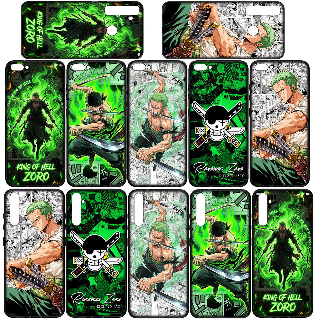 Coque de téléphone pour Samsung Galaxy S25 S23 S24 Ultra FE Plus A05 A06 A15 A16 A36 A37 A35 A54 A55 A56 A57 A25 A26 A53 A17 A52 One Pieces Roronoa Zoro Housse