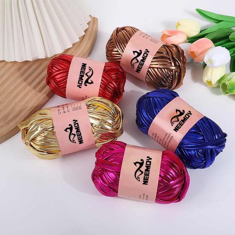 

100g Imitation Leather Cloth Line Magic Color DIY Hand Knitting Yarn Dye Color Crochet Wool for Hand Knitting Bag Cushion Carpet