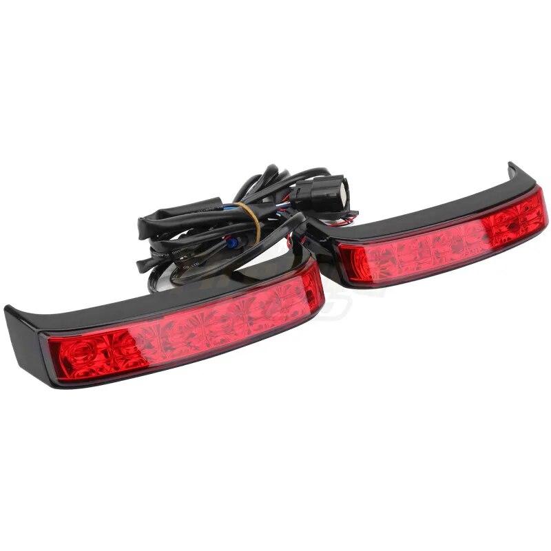 Moto LED Saddlebag Tail Run Brake Turn Signal Lights Lamp Rear Light Motorcycle For Harley Touring Street Glide Limited 14-21