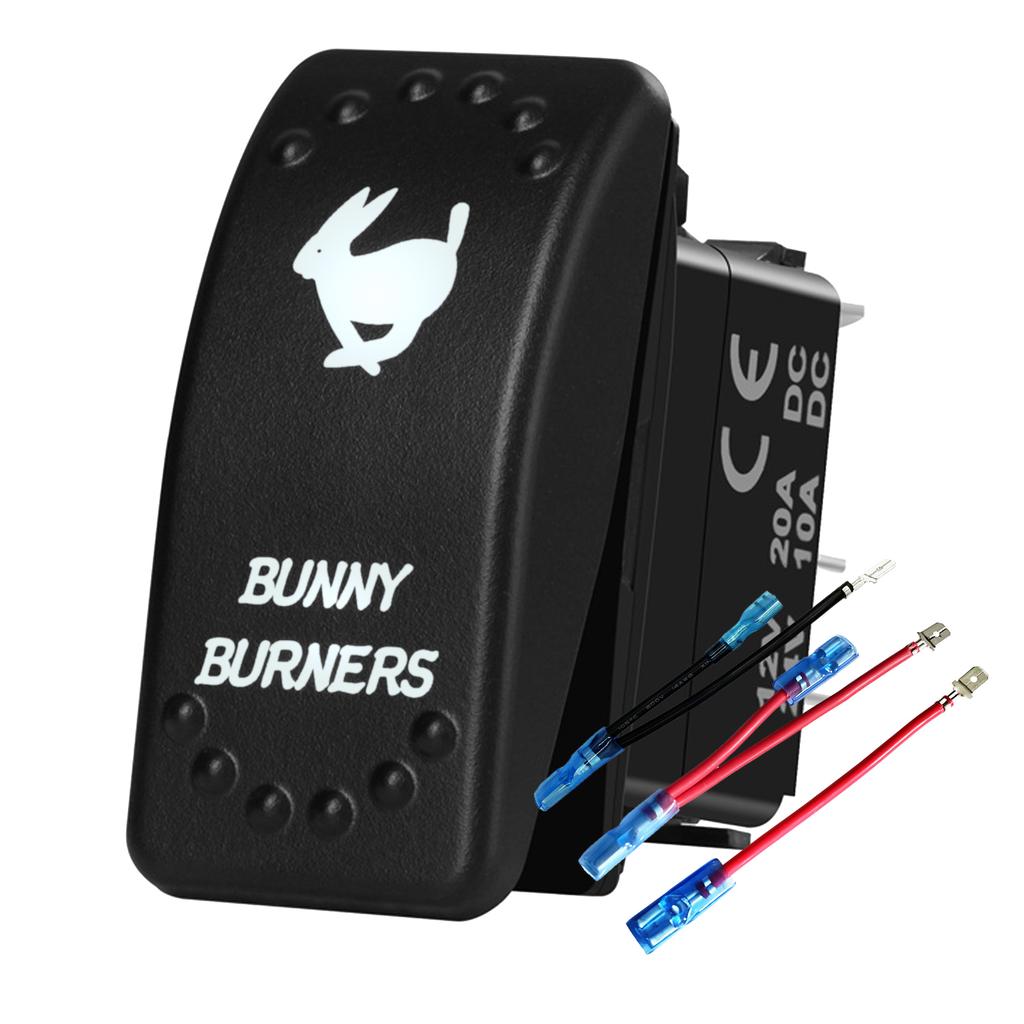 Waterproof White LED Rocker Switch for Light Bar Spot Lights 5P/7P ON-OFF-ON 12V/24V Heavy Duty for Car Boat Truck SUV 4x4 Hilux