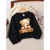European Sizes Youth Crewneck Sweatshirt Featuring a Teddy Bear with a Coffee Mug And Scarf, Ideal for Sports And Casual Outings, Soft And Cozy