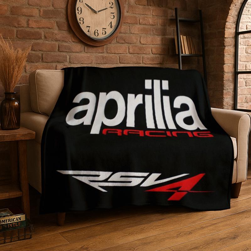 

Racing Car A-Aprilia Logo Moto Flannel Blanket Soft Warm Throw Blanket for Bedroom Living Room Bed Travel Camping Picnic Gift 75x90cm