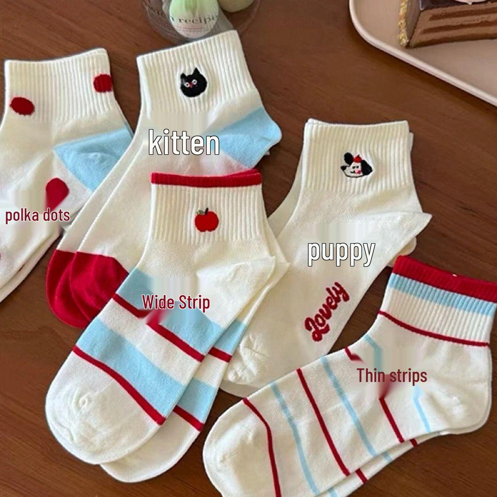 

Универсальные женские спортивные носки-сетка в корейском стиле с мультяшным принтом, низкие Little Dog