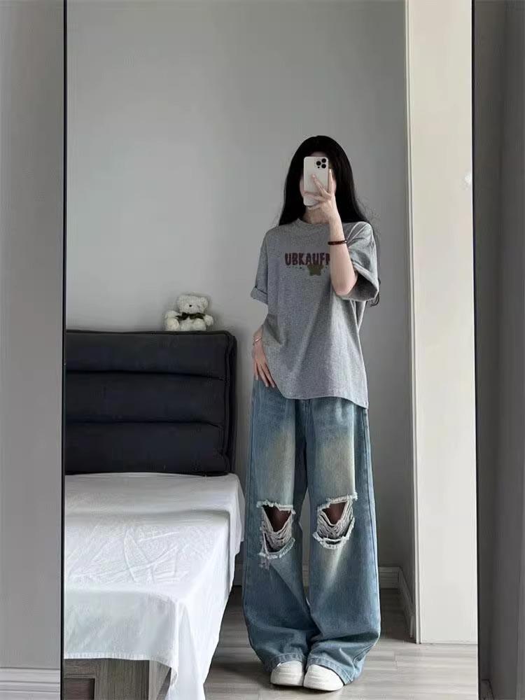 

2025 Women s Loose Fit American Design Cotton T-Shirt XL