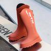 Tall women's rain boots fashionable outer rain shoes women's velvet thermal rubber shoes kitchen non-slip waterproof thick-soled water shoes