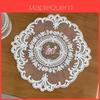 French Lace Embroidered Tea Coaster Set With Vintage Floral Design For Home Decor