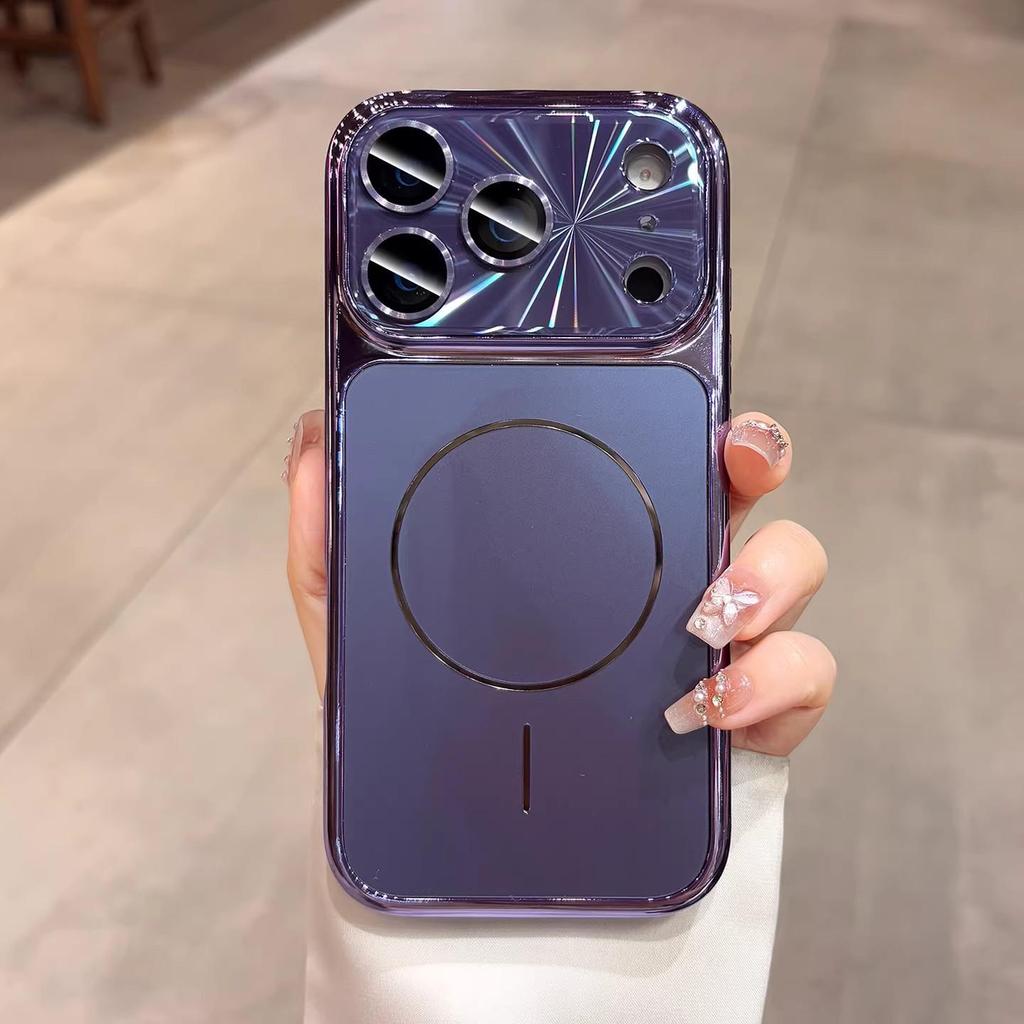 iPhone 17 Pro Max Electroplated Frosted Magnetic Lens Protective Case