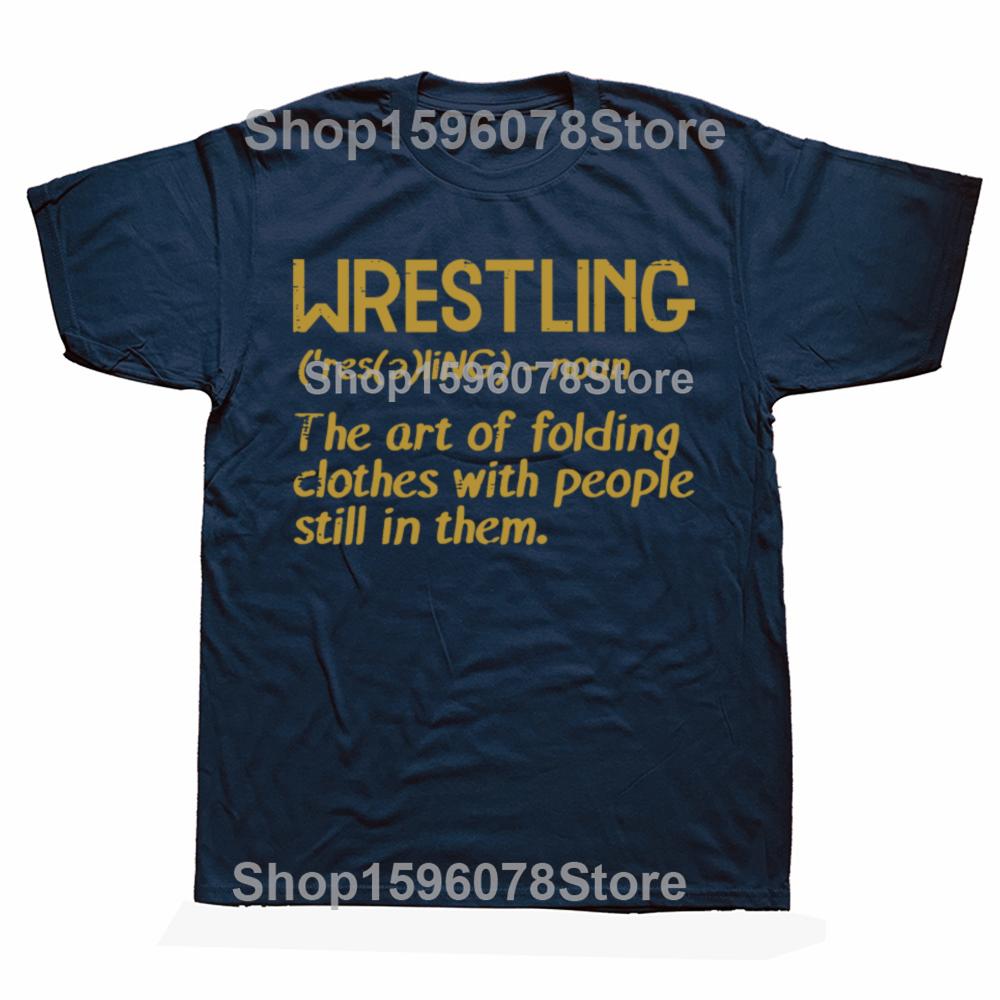 Funny Retro Wrestling Definition Folding Clothes Fitness T-Shirt Oversized Unisex Tshirt Graphic Tees Men's Clothing Streetwear