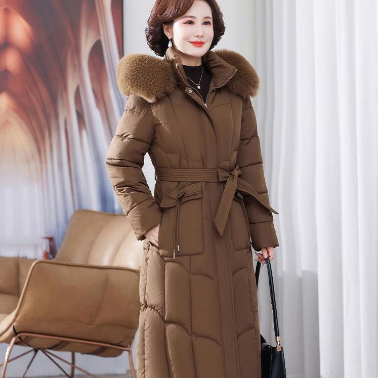 Iarnă Femei Palton Puf Parka Jachete Puf Lung Slim Guler Blană Glugă Parka Mamă Paltoane Calde Îmbrăcăminte Exterioară
