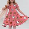 Sanrio Summer Fashion Polyester Lightweight Cartoon Cute Series 3D Hello Kitty Printed Girl's