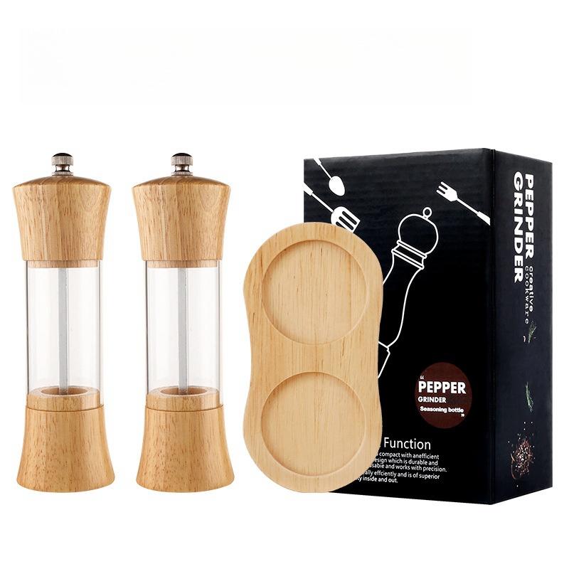 

6-дюймовые деревянные керамические сердечники мельниц с основанием для многофункционального кухонного инструмента, такого как ручная мельница для специй, соли и перца для барбекю