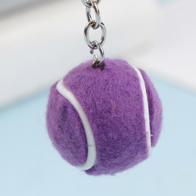 Tennis Ball Metal Keychain Car Key Chain Key Ring Sports Chain Sliver Pendant