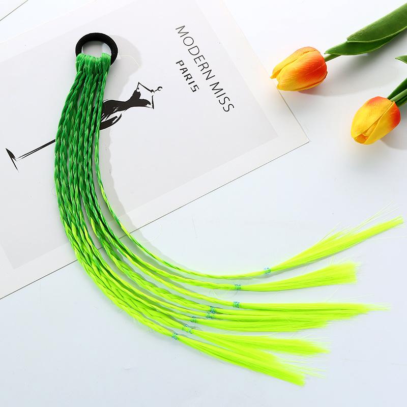 

1 шт. Новый красочный парик-хвост для девочек, детские аксессуары для волос, повязка на голову, украшение для волос, резинки для волос, красивые резинки для волос