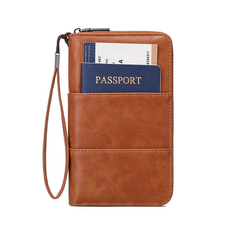 RFID Anti-Magnetic Zipper Passport Wallet: Multi-Function ID & Ticket Holder