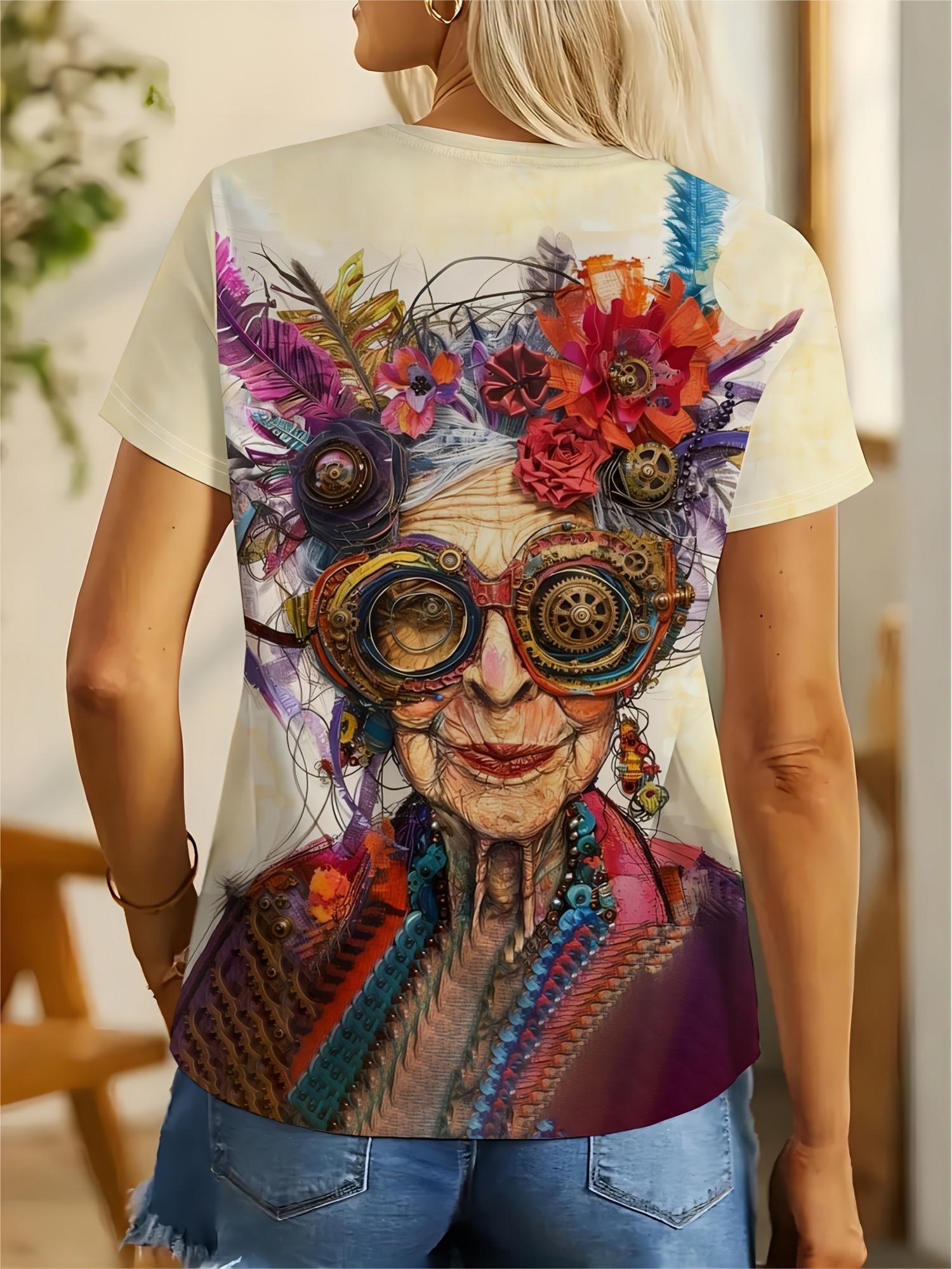 

Women s Quick-Dry T-Shirt - Steampunk Vintage Short Sleeve Crew Neck Top with Loose Fit Suitable for Spring Summer Fall. Casual Blouse for Casual Atti 3XL дубильная кора