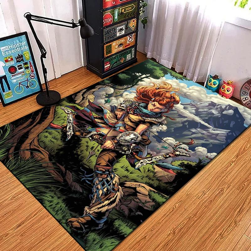 GAME Horizon Zero Dawn Large Area Rugs Carpet for Home Living Room Bedroom Sofa Doormat Kids Non-slip Floor Play Mat Sonic