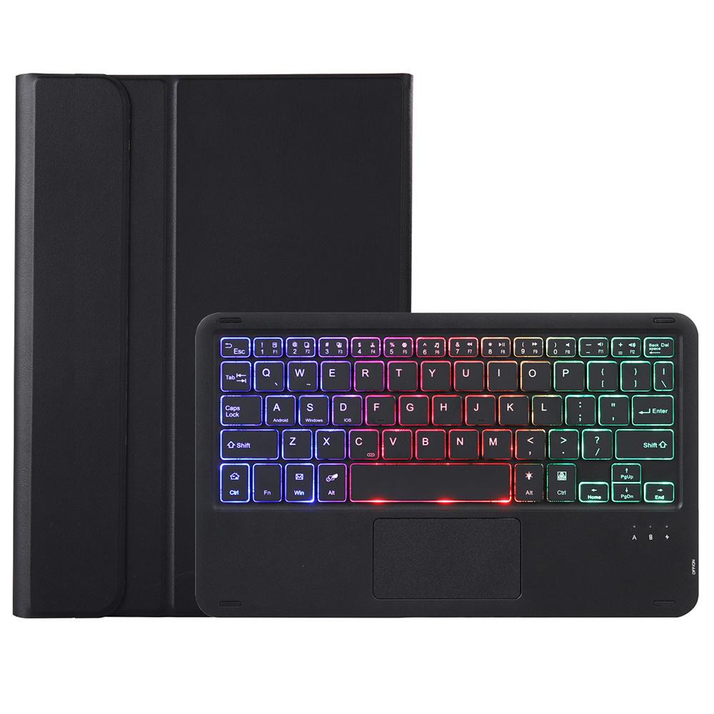 

AV11-AS For vivo Pad Bluetooth-compatible Keyboard with Backlit Touchpad+Leather Tablet Case Black