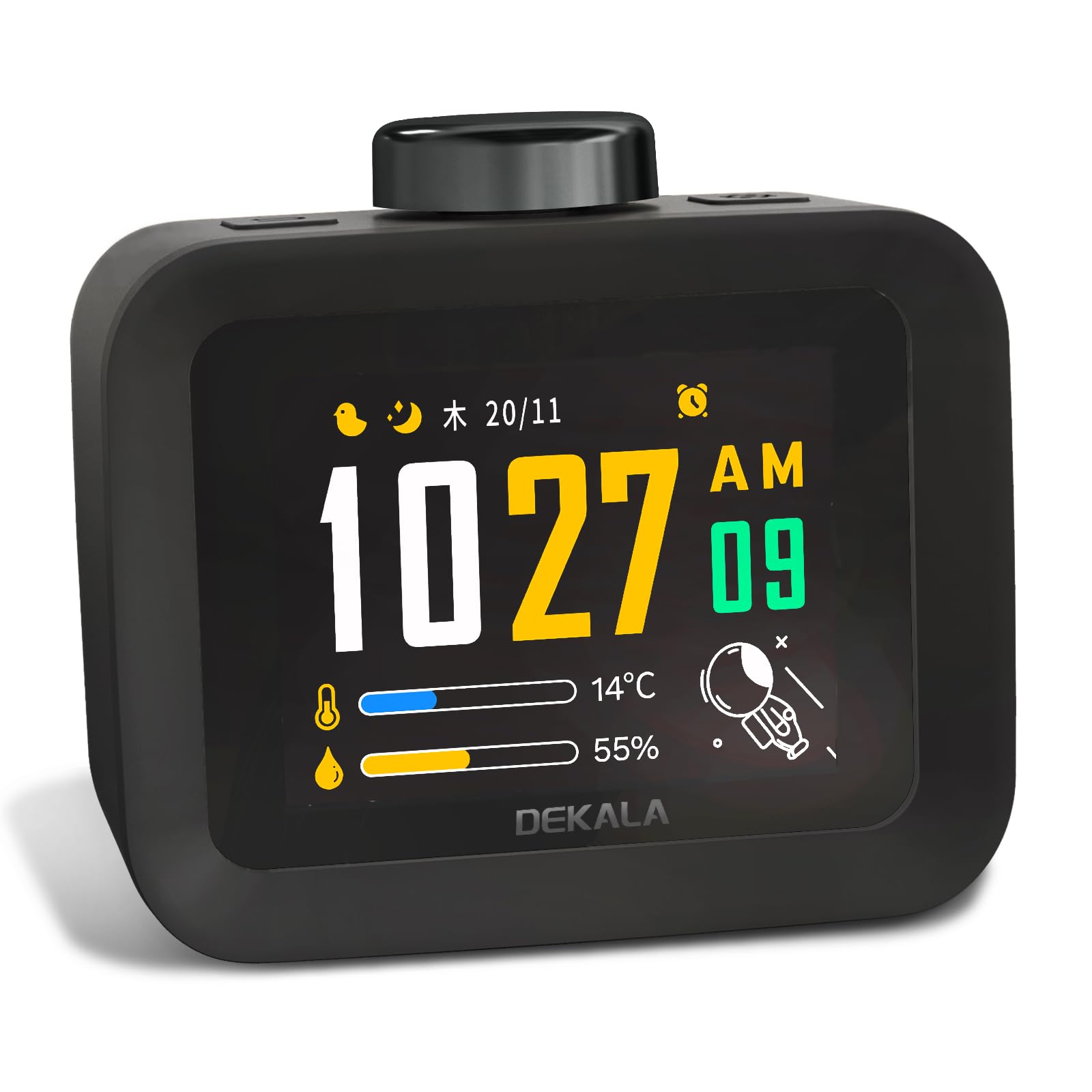

Dekala Digital Alarm Clock, Desk Clock, Loud Alarm, 2.8-inch Color LCD, 4 Alarm Settings, 30 White Noise Sounds, Easy Operation, 10 Alarm Sounds, Adju