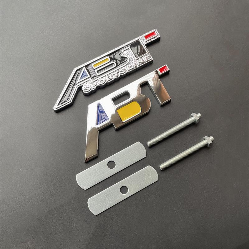 1Pc 3D Metal ABT Front Grill Rear Trunk Fender Emblem Badge Sticker Decals For Q3 Q5 Q7 A3 A4 A5 A6 B6 B8 C6 C5