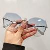 Fashion Sunglasses Women'S Summer High Sense Large Frame Showing Small Face Gradual Change Of Color Sunglasses Driving Polygonal Sunglasses