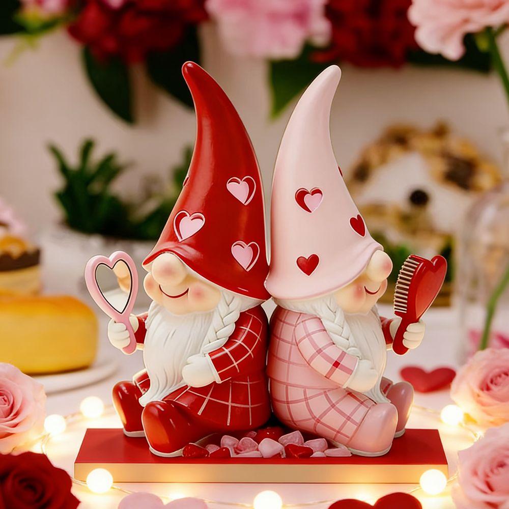 5D Valentine's Day Elf Ornament Wooden Valentine's Day Decoration Dwarf Elf Ornament  Home Decor