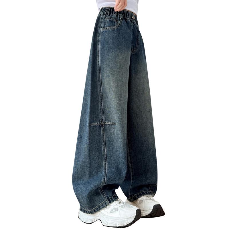 Mädchen 2025 Trendige Scimitar Jeans - Modische Freizeithose für große Mädchen, Perfekt für die Frühlings- und Herbstsaison