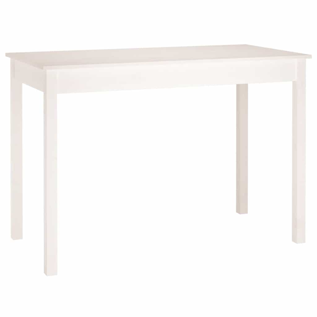 Vidaxl Mesa de Comedor, Blanca, 110X55X75 Cm, Madera de Pino Maciza