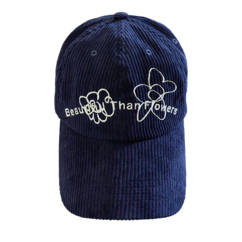 

NOUGHT Beautiful Than Flowers Corduroy Cap / Navy free