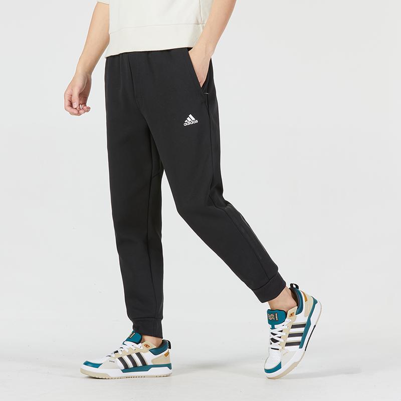 Adidas Slim Tapered Knit Pants Men Bottoms Black HN8984