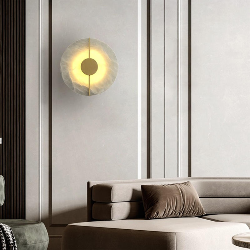 Copper Marble Wall Designer Postmodernist Minimalist Chinese Style Living Room Corridor Road Lamp | LED Interior Kinkies