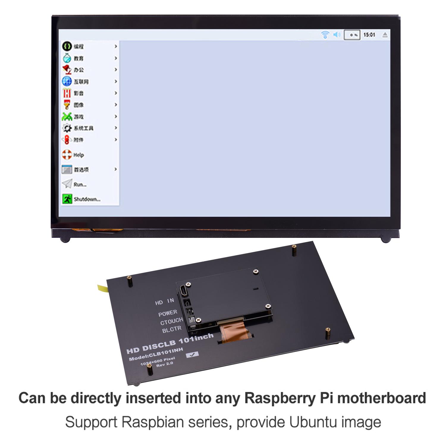 

10 Inch HD Capacitive Touchscreen Display 1024*600 Resolution Small Portable Monitor with USB HD Interface Compatible with Educational To