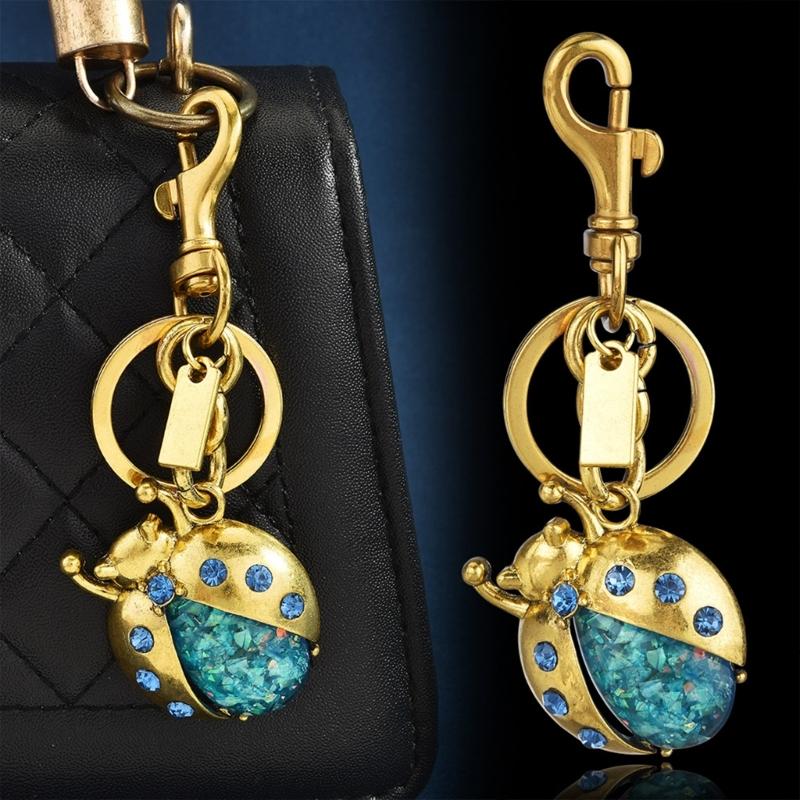 Stylish Ladybugs Keychain With Crystals Rhinestones Alloy Designs For Trendy Accessories