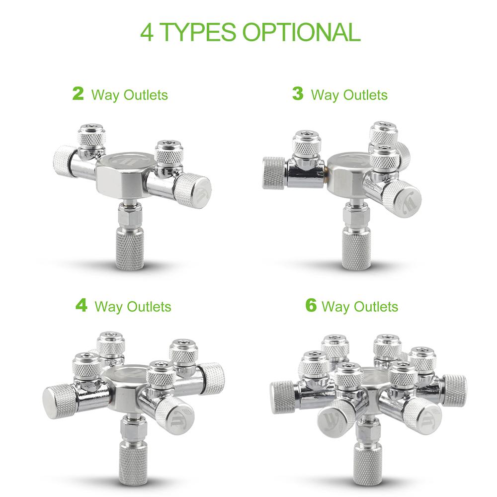 Aquarium Tank CO2 Splitter Regulator Distributor Needle Fine Adjusting Valve for CO2 Regulator with 2 Way Outlets
