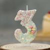 Single Number Birthday Candle 0-9 Glitter Design Cake Decoration for Children Baking Party Supplies