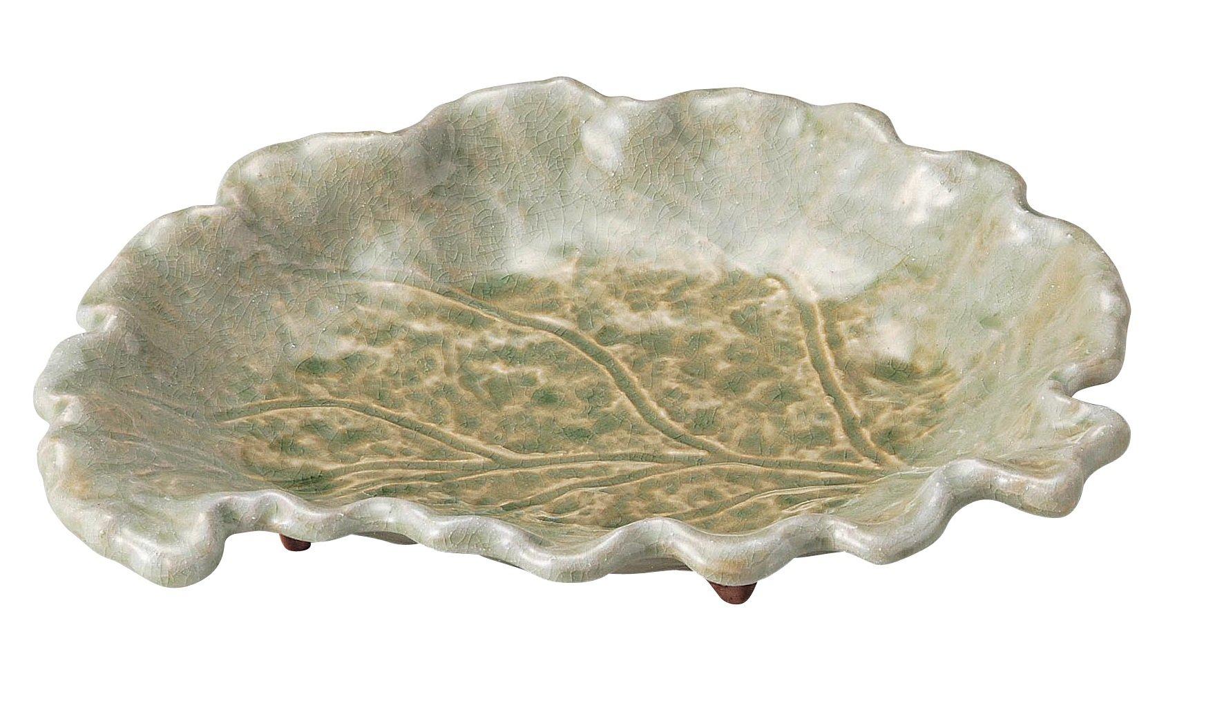 

Banko ware glass leaf pattern, No. 10 plate, 08360