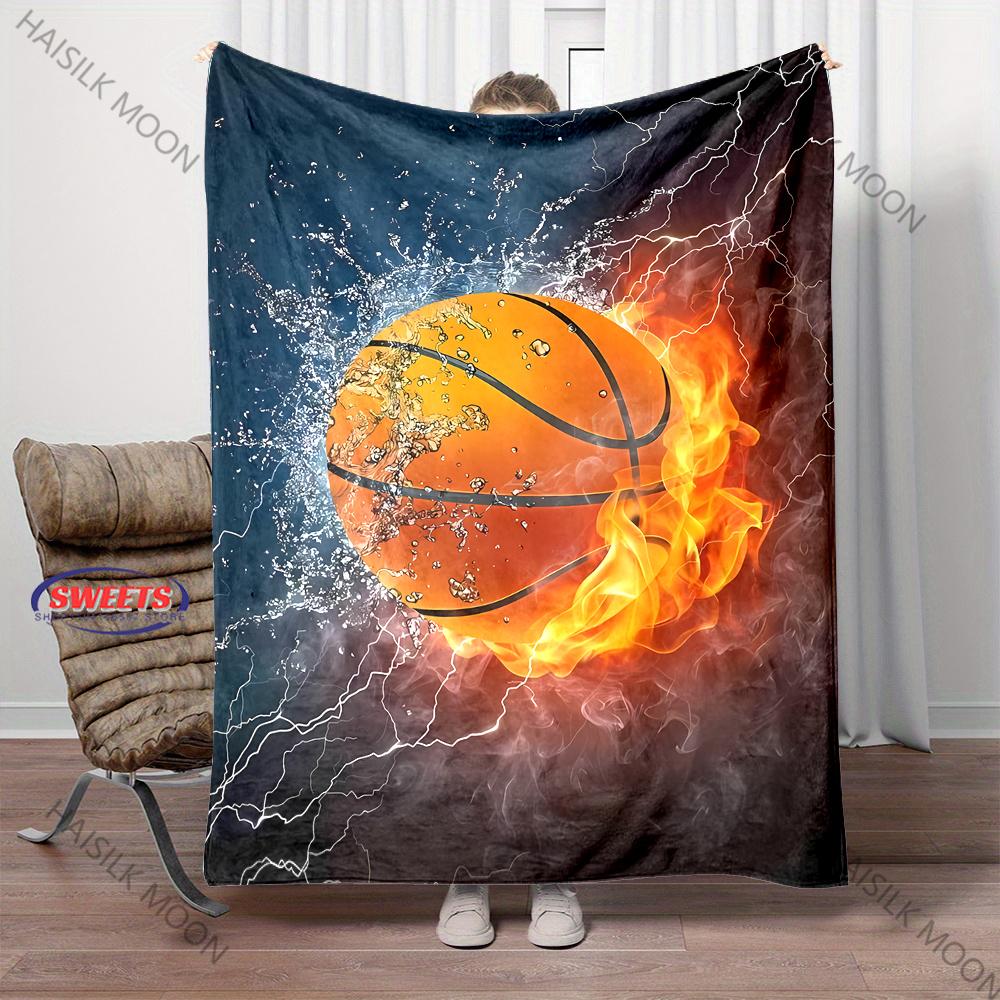 3D Basketball Theme Printed Blankets Bedroom Sofa Camping Airplane Travel Portable Blankets Multi-Scene Available Holiday Gifts