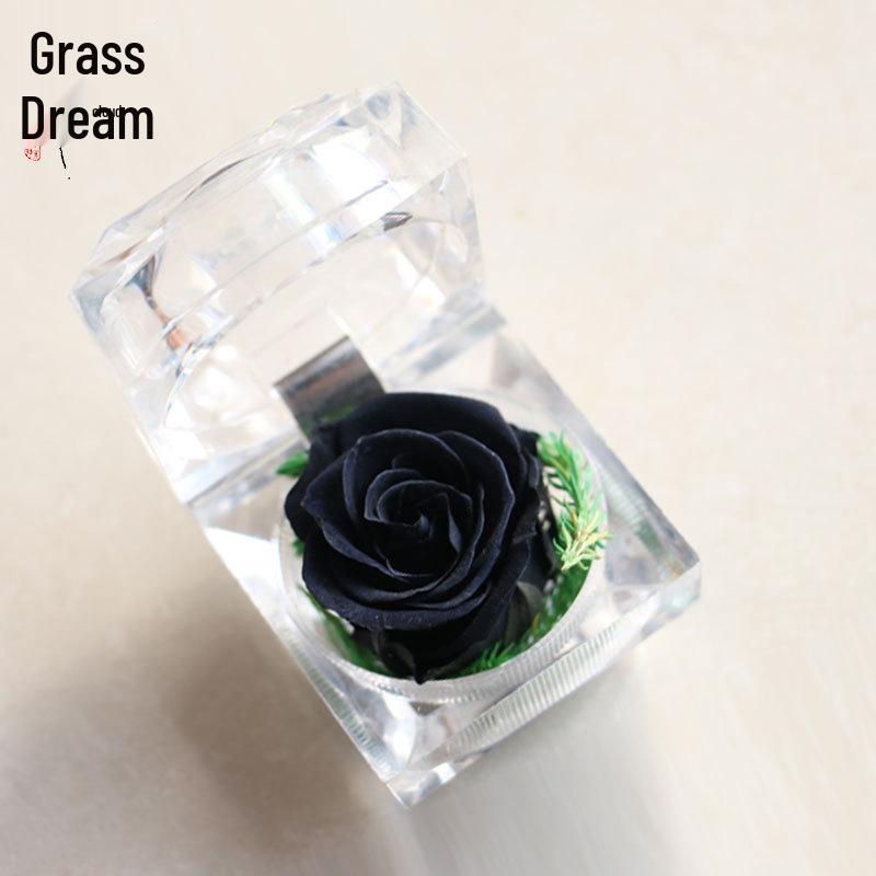 Preserved Crystal Rose Acrylic Flower Gift Box for Valentine's Day Confession