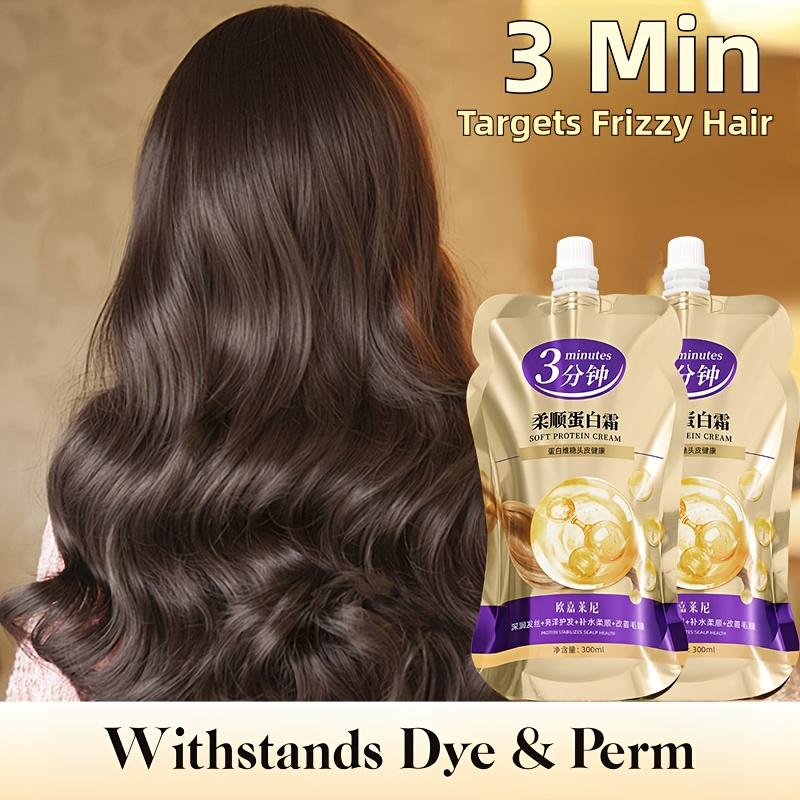 3-Minute Soft Protein Hair Cream with Collagen & Keratin - Hydrating & Strengthening Treatment for Dry Damaged Hair, Plant Squalane & Glycerin Formula