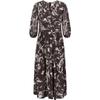 Jiuzi Elegant Resort Style Printed Mulberry Silk Dress