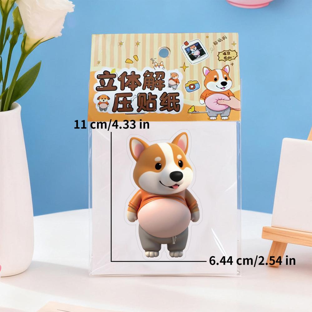 

3D Stickers Squeezable Cute Funny Decals Fun Scrapbooking Dog Stickers DIY Landscape Decor for Home Party Classroom Journaling