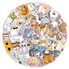 50 Photos 4th Set of Cute Kitten Doodle Stickers Mobile Phone Tablet Kettle Suitcase Decoration Stickers Waterproof