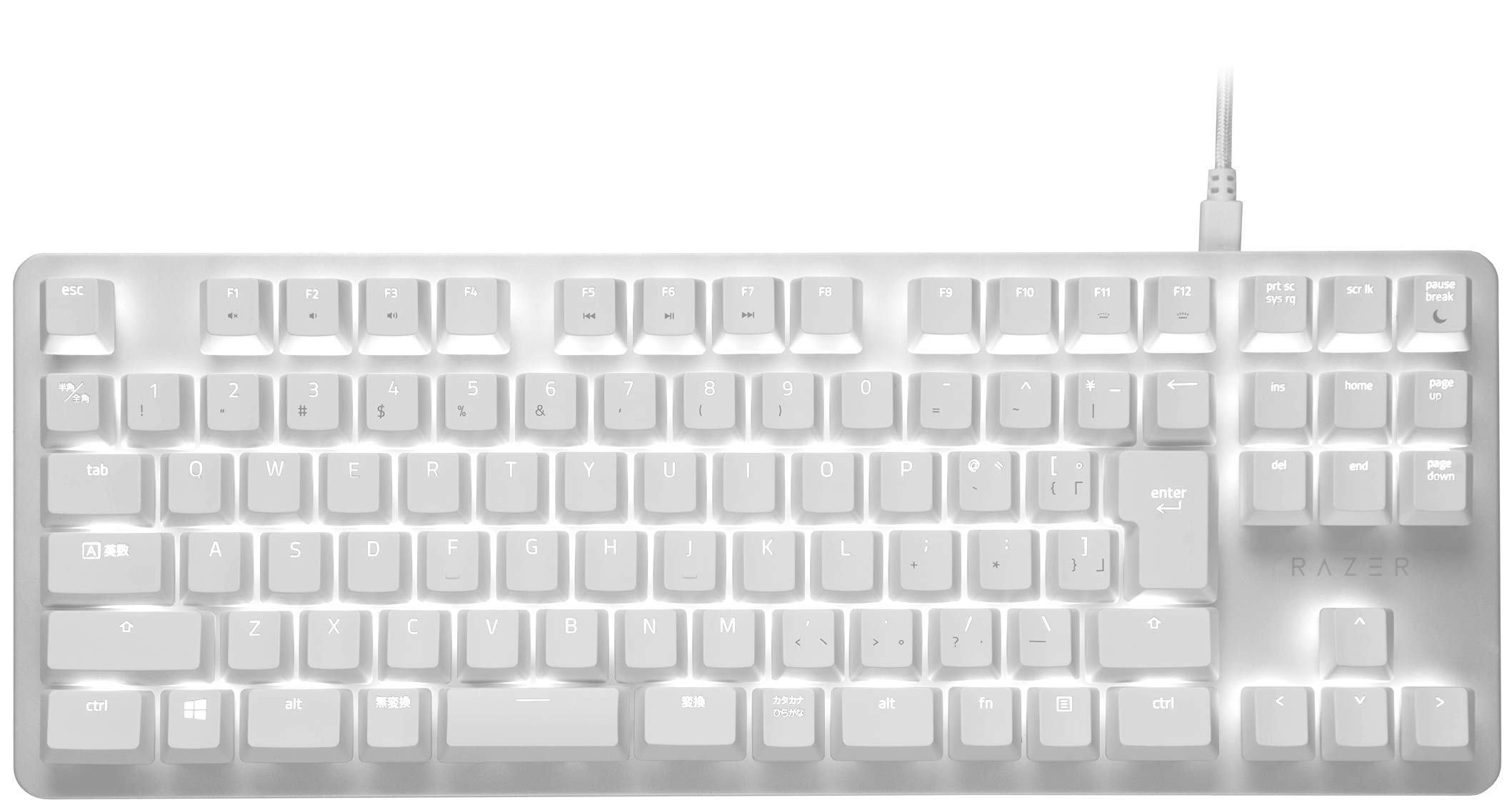 

Razer BlackWidow Lite JP Mercury White Mechanical Orange Japanese Japanese Dealer Keyboard, Quiet, Axis, Tenkeyless, Layout, [Authentic Warranty] білий