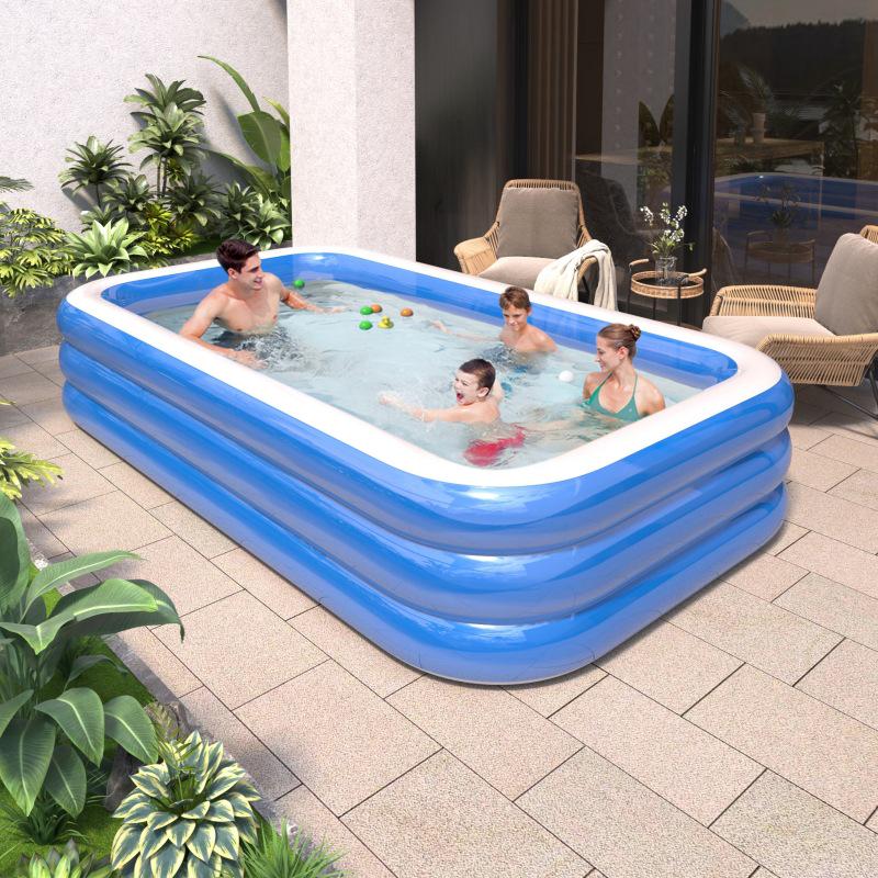 Extra-Large Foldable Inflatable Swimming Pool for Kids and Adults, Outdoor Home Use