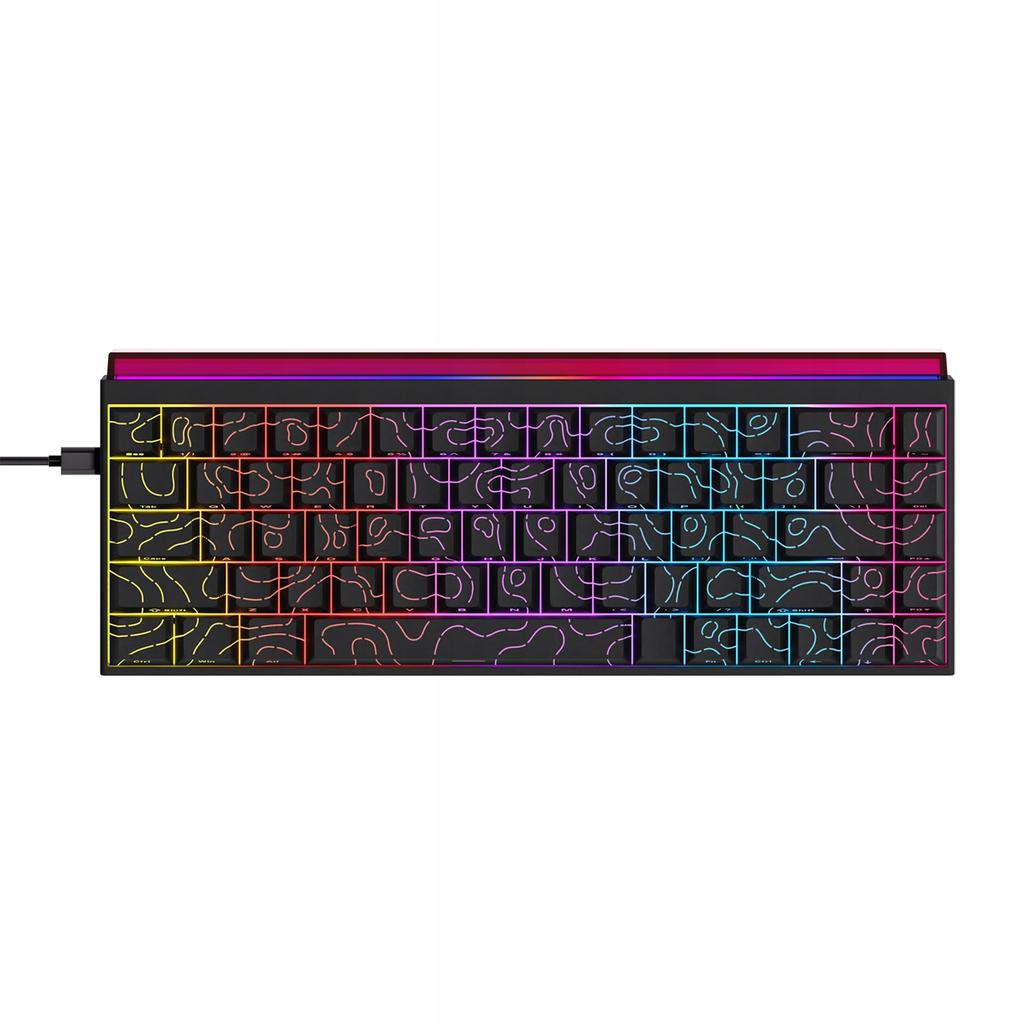 NK68 Schwarze Contour Mechanische Tastatur Lila RGB-Streifen 60% Für Gamer