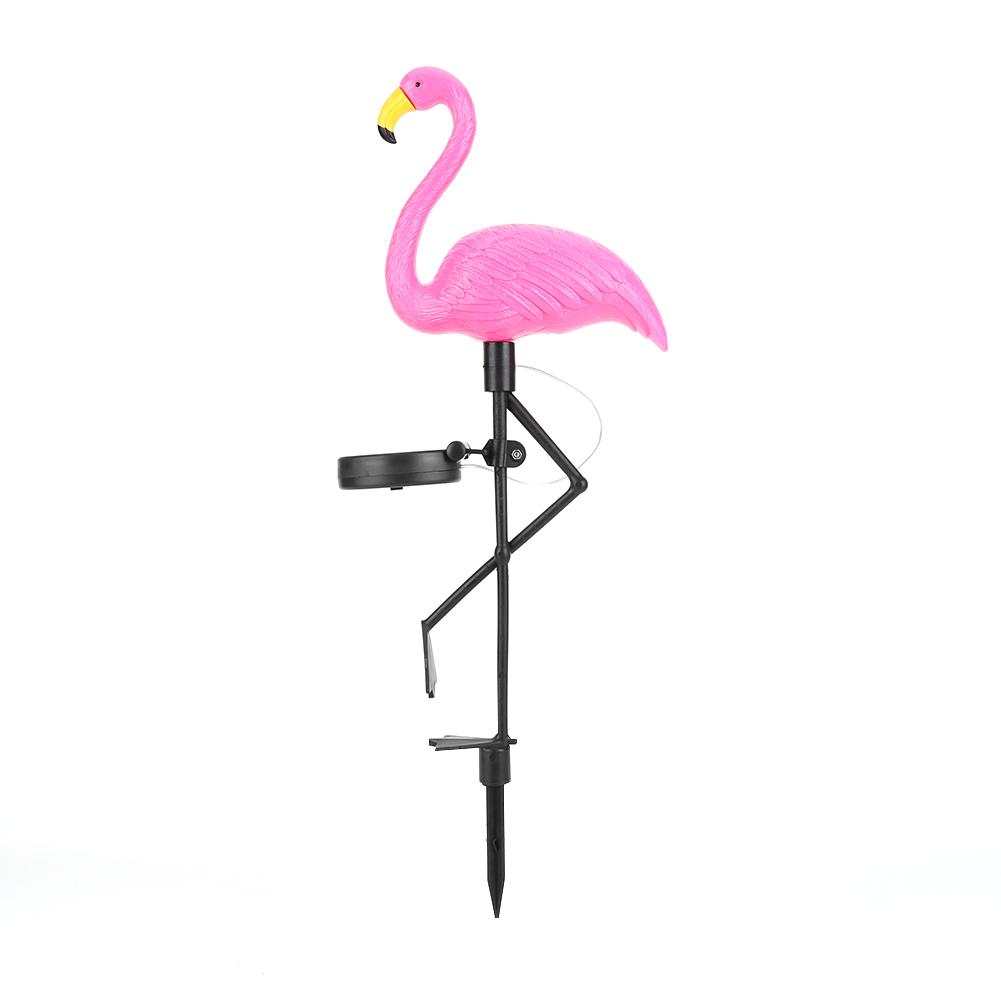 Solor Power Lawn Lamp Pink Bird Flamingo Yard Lighting LED Outdoor Lawn Light 600mAh IP55 Waterproof for Pathway Patio Courtyard