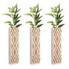 3pcs Bohemian Style Wall Vases Wooden Flower Vase Dried Flower Decor Fake Plant Home Decoration