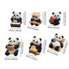 6 Stück Panda-Figuren Tischdekoration Niedliche Harz-Moderne Kleine Statuen Tier-Skulpturen für Wohnzimmer
